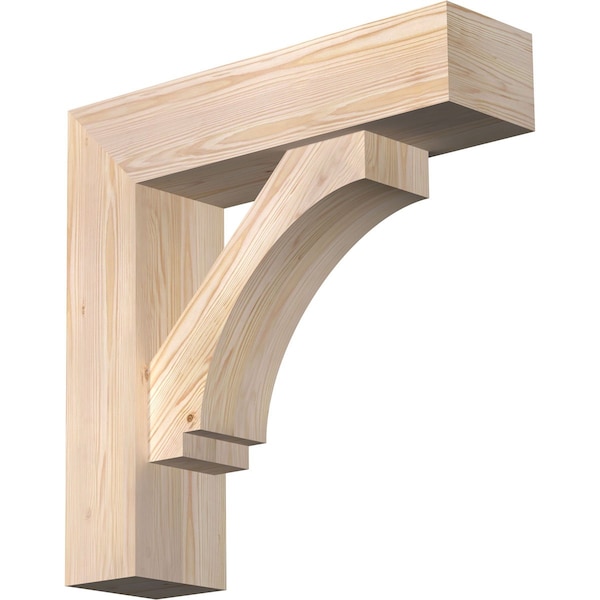 Ekena Millwork Imperial Block Smooth Bracket w/ Offset Brace, Douglas Fir, 7 1/2"W x 28"D x 28"H BKT0806X28X28IMP05SDF - main